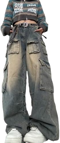 FEUSEUZ Gothic Work Pants Women's Hip-hop Street Multi Pocket